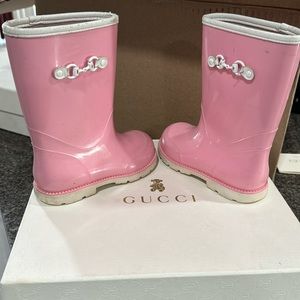 Pink Gucci water boots